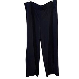 Isaac Mizrahi Women's 2XL Tall Navy Wide-Leg Pants High Waist Casual